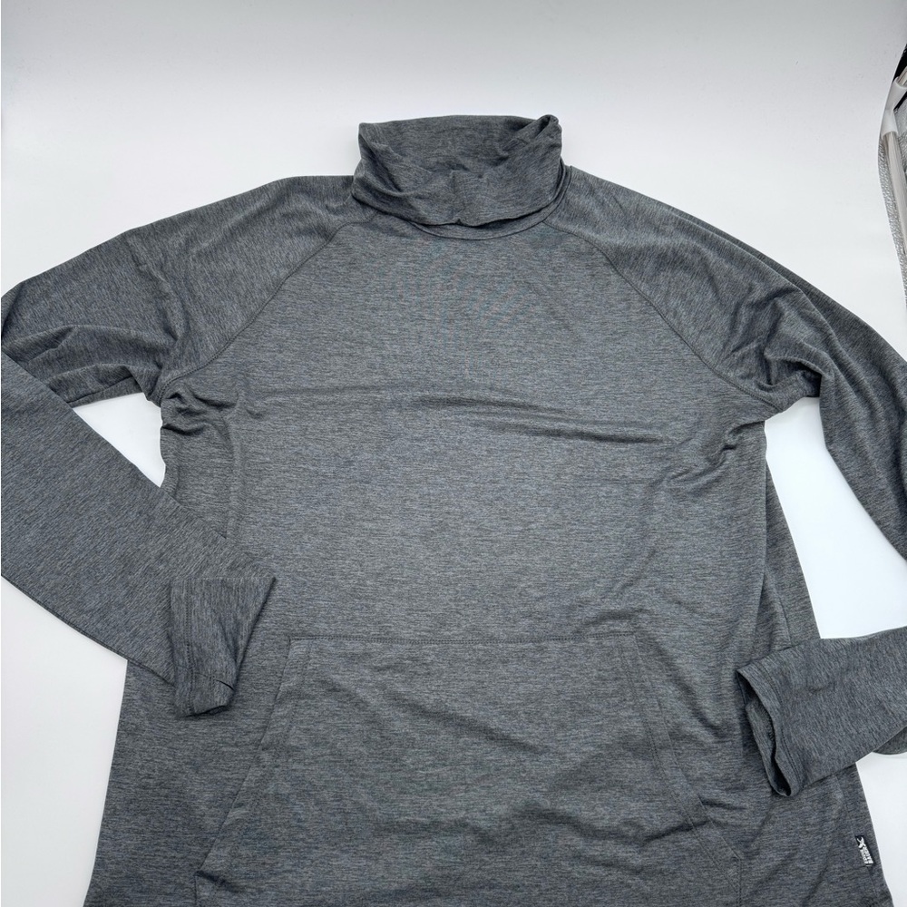 Eddie Bauer Heather Charcoal Funnel Neck Pullover‎ Kangaroo Pocket, Size Large